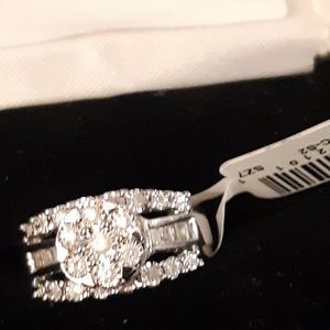 Sterling silver diamond ring